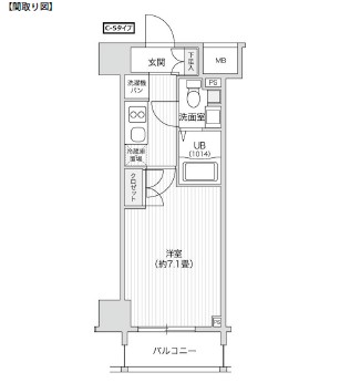 レジディア笹塚Ⅱ807号室の図面