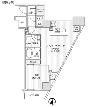 レジディア笹塚Ⅱ808号室の図面