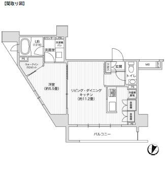 レジディア笹塚Ⅱ809号室の図面