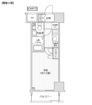 レジディア笹塚Ⅱ902号室の図面