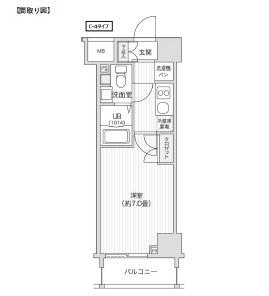 レジディア笹塚Ⅱ906号室の図面