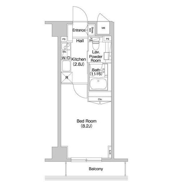 コンフォリア西新宿1303号室の図面
