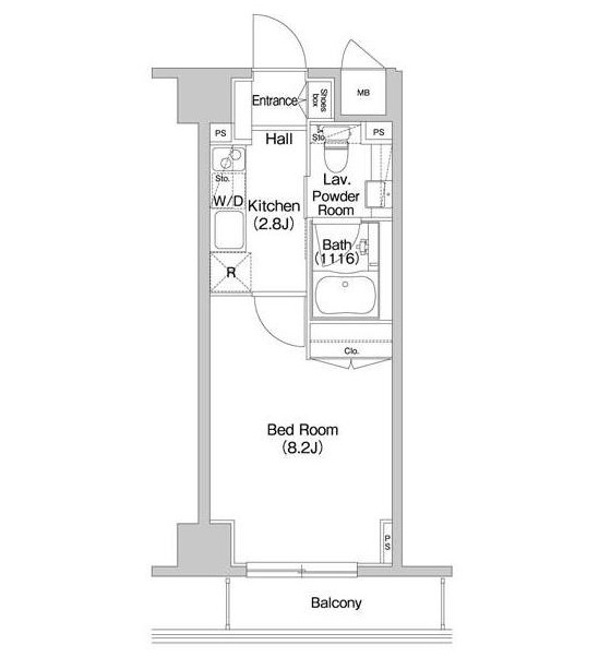 コンフォリア西新宿303号室の図面