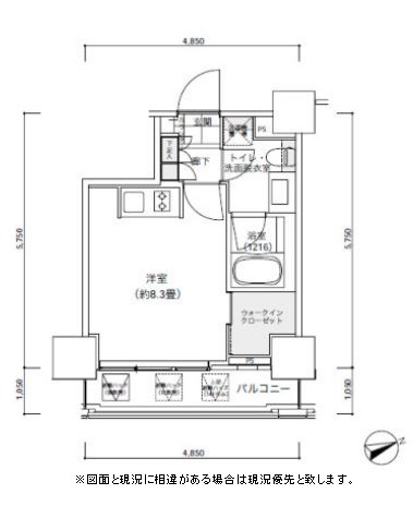 パークキューブ愛宕山タワー1105号室の図面