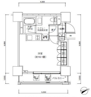 パークキューブ愛宕山タワー1106号室の図面