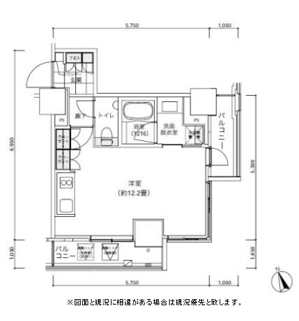パークキューブ愛宕山タワー304号室の図面