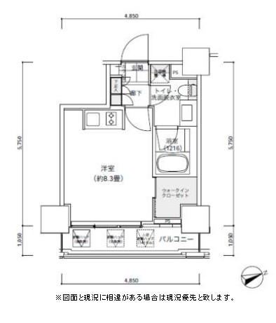 パークキューブ愛宕山タワー305号室の図面