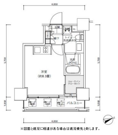 パークキューブ愛宕山タワー905号室の図面