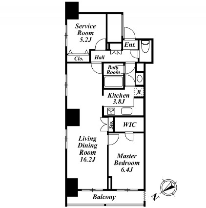 クレジデンス銀座タワーワンフィフティーン1302号室の図面