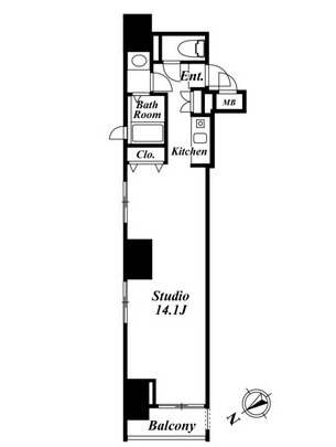 クレジデンス銀座タワーワンフィフティーン604号室の図面