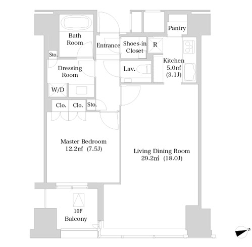 ラ・トゥール新宿1025号室の図面