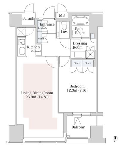 ラ・トゥール新宿1104号室の図面