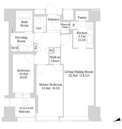 ラ・トゥール新宿1203号室の図面