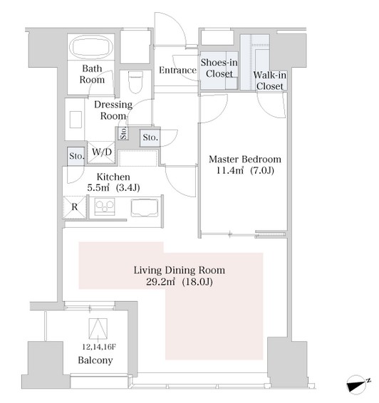 ラ・トゥール新宿1324号室の図面