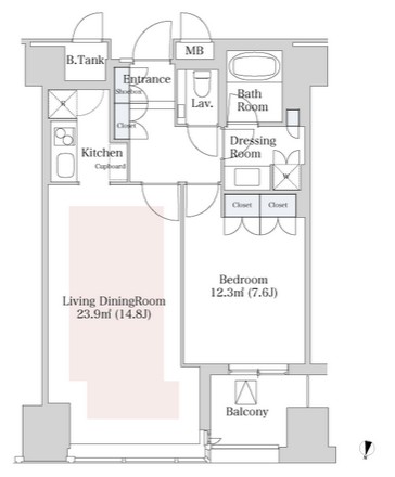 ラ・トゥール新宿1504号室の図面