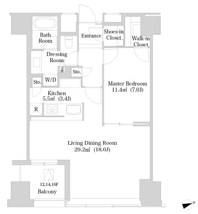 ラ・トゥール新宿1525号室の図面