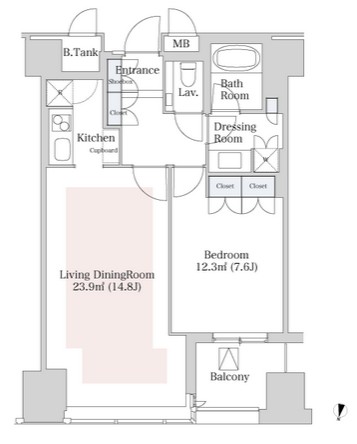ラ・トゥール新宿1604号室の図面