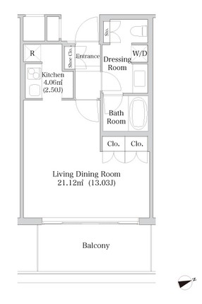 ラ・トゥール新宿1619号室の図面