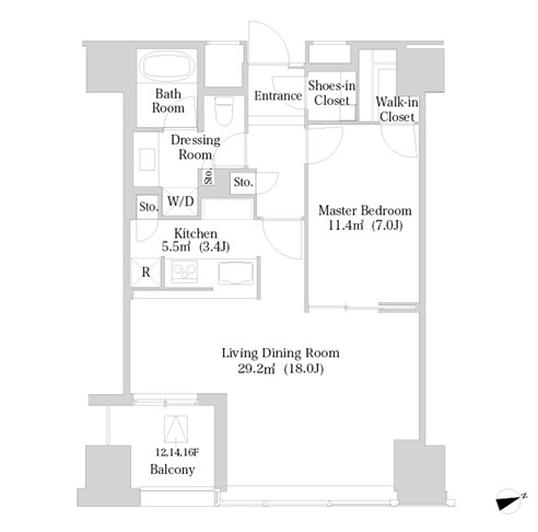 ラ・トゥール新宿1622号室の図面