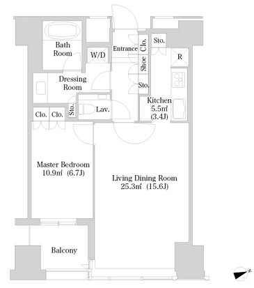 ラ・トゥール新宿1715号室の図面