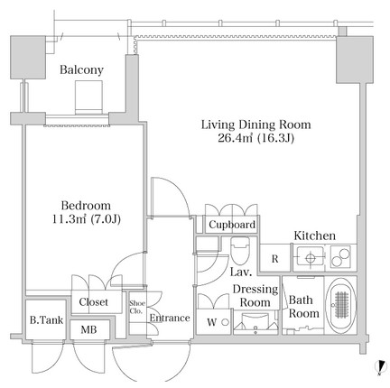 ラ・トゥール新宿1720号室の図面