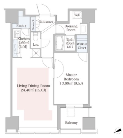 ラ・トゥール新宿1804号室の図面