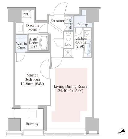 ラ・トゥール新宿1805号室の図面