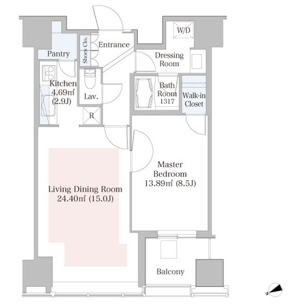 ラ・トゥール新宿1806号室の図面