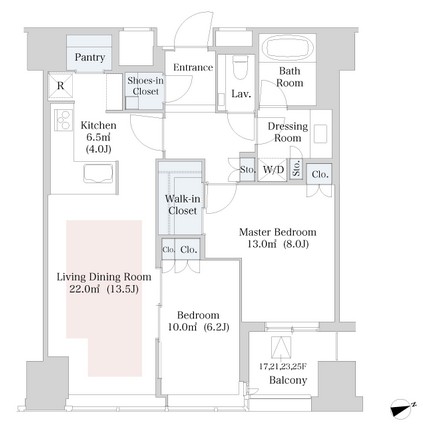 ラ・トゥール新宿2020号室の図面