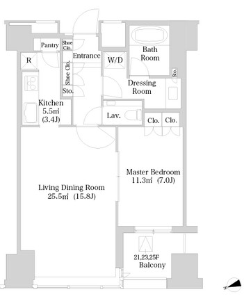 ラ・トゥール新宿2105号室の図面