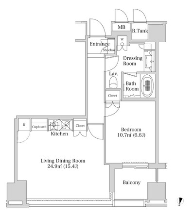 ラ・トゥール新宿2303号室の図面