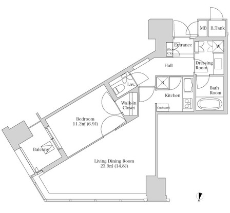 ラ・トゥール新宿2403号室の図面