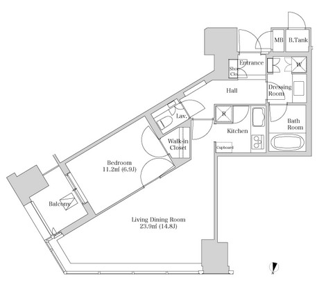ラ・トゥール新宿2503号室の図面