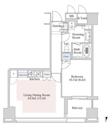 ラ・トゥール新宿2504号室の図面