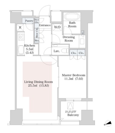 ラ・トゥール新宿2506号室の図面