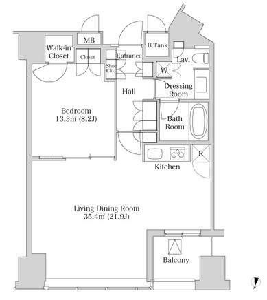 ラ・トゥール新宿2602号室の図面