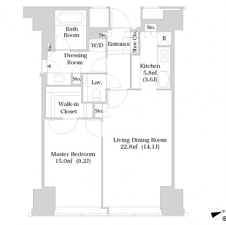 ラ・トゥール新宿2717号室の図面