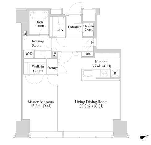 ラ・トゥール新宿2718号室の図面