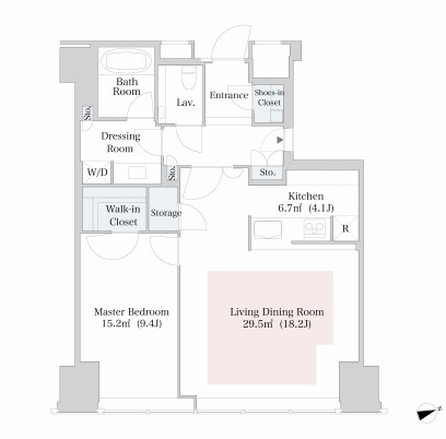 ラ・トゥール新宿3018号室の図面