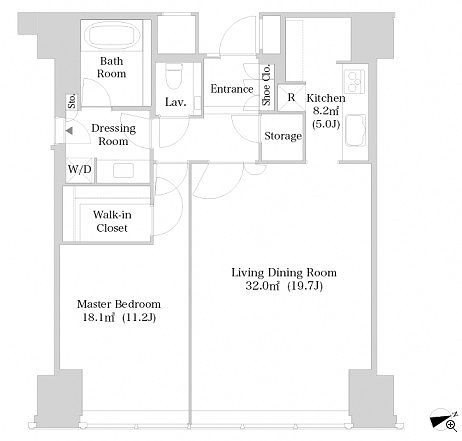 ラ・トゥール新宿3019号室の図面
