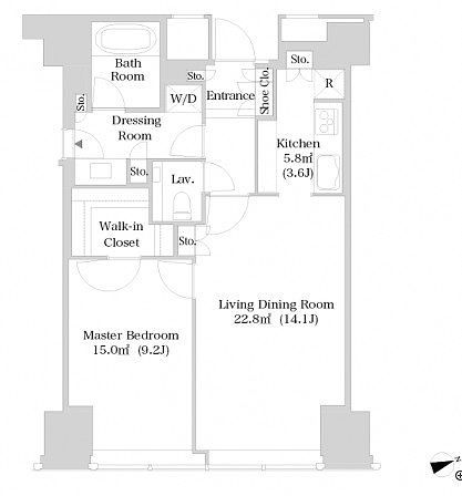 ラ・トゥール新宿3118号室の図面