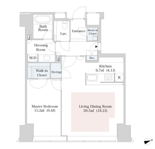 ラ・トゥール新宿3213号室の図面