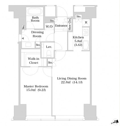 ラ・トゥール新宿3304号室の図面