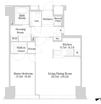ラ・トゥール新宿3318号室の図面
