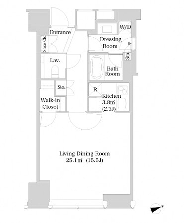 ラ・トゥール新宿3320号室の図面