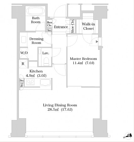 ラ・トゥール新宿3405号室の図面