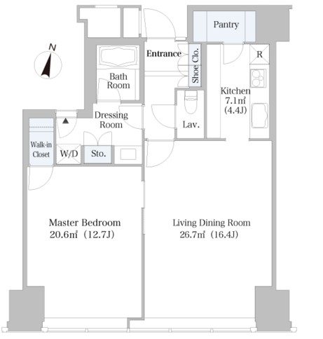 ラ・トゥール新宿3411号室の図面