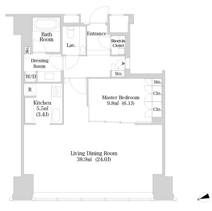 ラ・トゥール新宿3504号室の図面