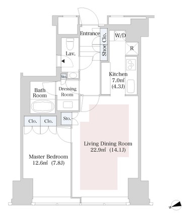 ラ・トゥール新宿3606号室の図面