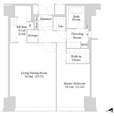 ラ・トゥール新宿3607号室の図面